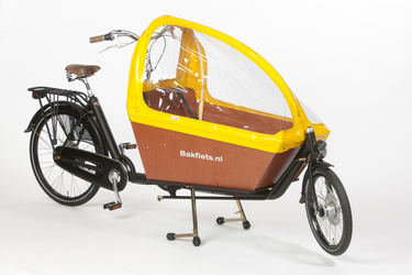 CargoBike Lang met een gele tent